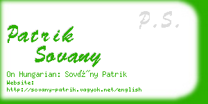 patrik sovany business card